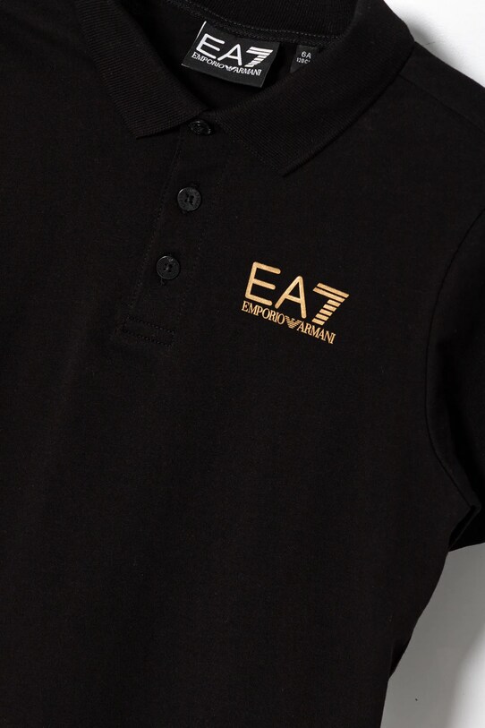 Хлопчик Дитяче бавовняне поло EA7 Emporio Armani 7B000022.AF10378 чорний