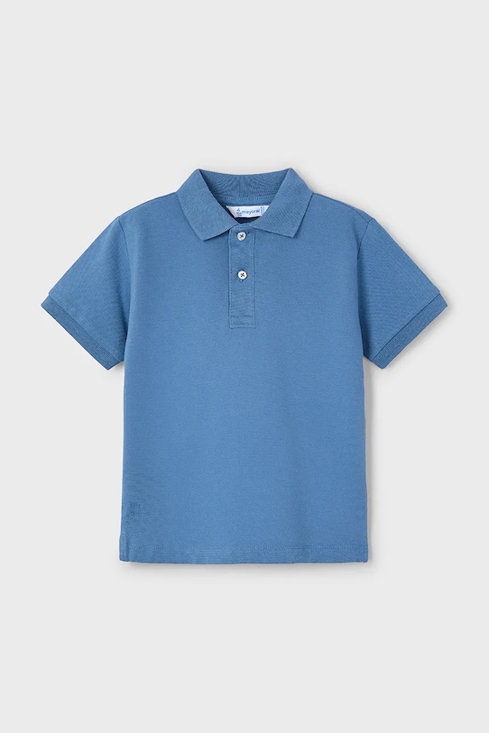 Dětská bavlněná polokošile Mayoral s límečkem modrá 150.5E.Mini.PPYA