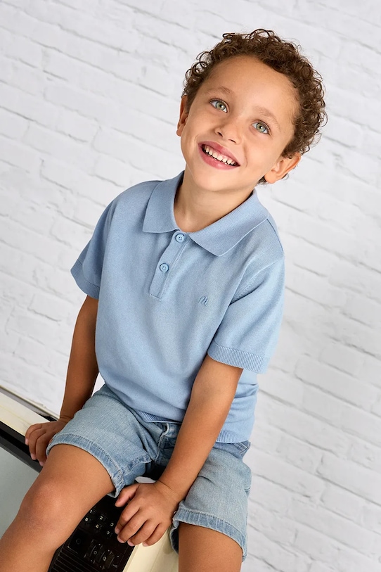 Mayoral tricou polo copii cu modele albastru 3104.5C.Mini.PPYA