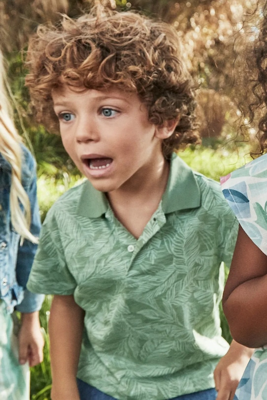 Mayoral tricouri polo din bumbac pentru copii cu modele verde 3110.5J.Mini.PPYA