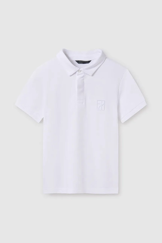 Mayoral polo bawełniane dziecięce 6127.7A.Junior.PPYA biały SS25