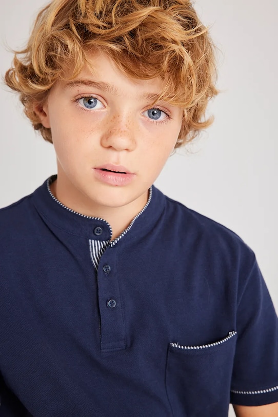 Mayoral polo bawełniane dziecięce 6131.7C.Junior.PPYA granatowy