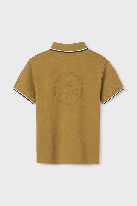 Mayoral polo bawełniane dziecięce 6133.7D.Junior.PPYA żółty SS25