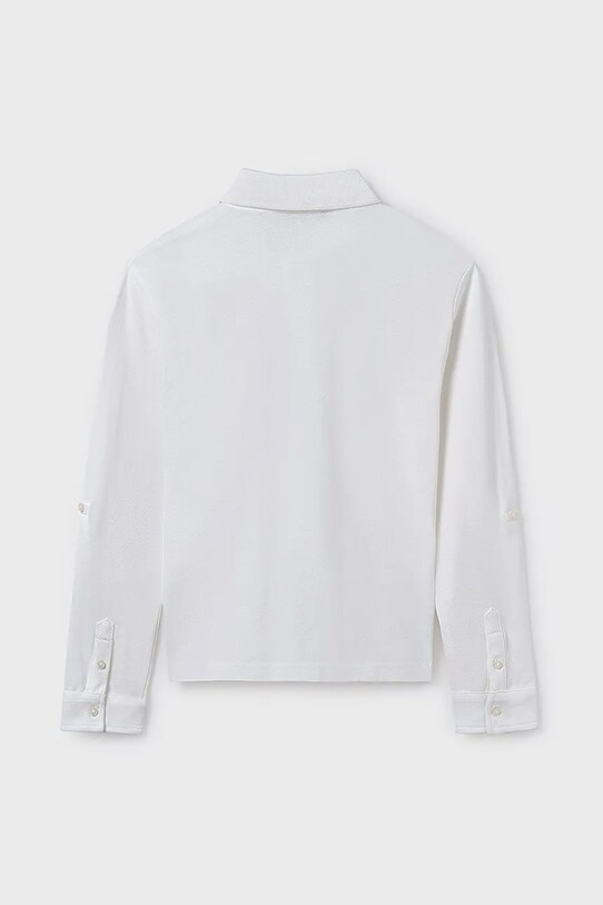 Mayoral longsleeve bawełniany dziecięcy 6135.7B.Junior.PPYA biały SS25
