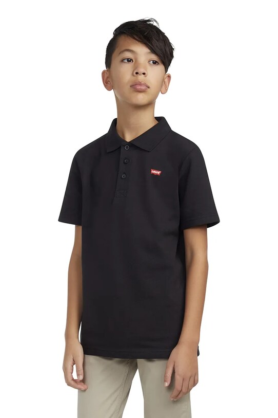 Дитяче бавовняне поло Levi's BACK NECK TAPE POLO бавовна чорний 9EA893