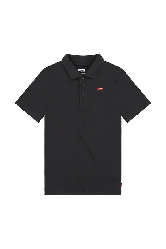 Дитяче бавовняне поло Levi's BACK NECK TAPE POLO 9EA893 чорний AA00