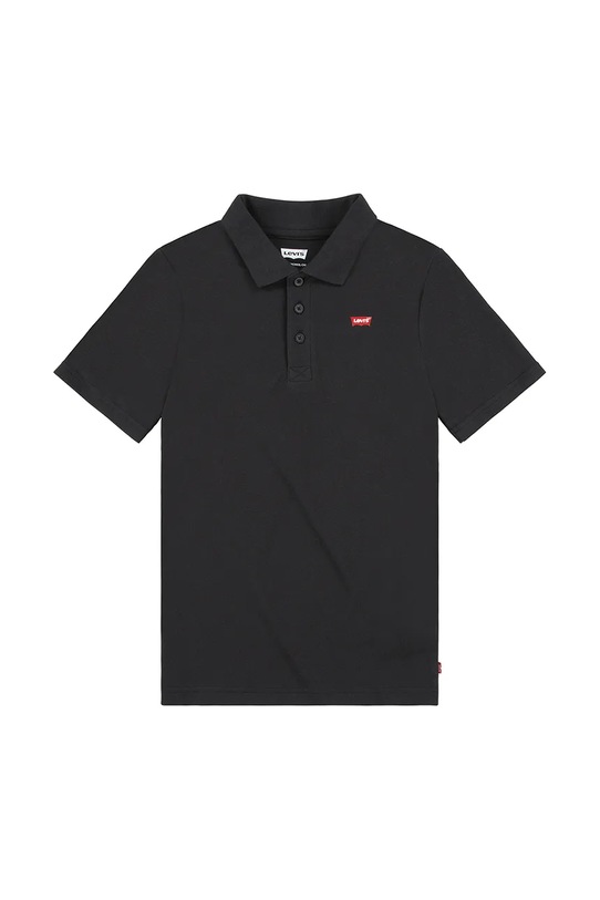Detská bavlnená polokošeľa Levi's BACK NECK TAPE POLO 9EA893 čierna AA00