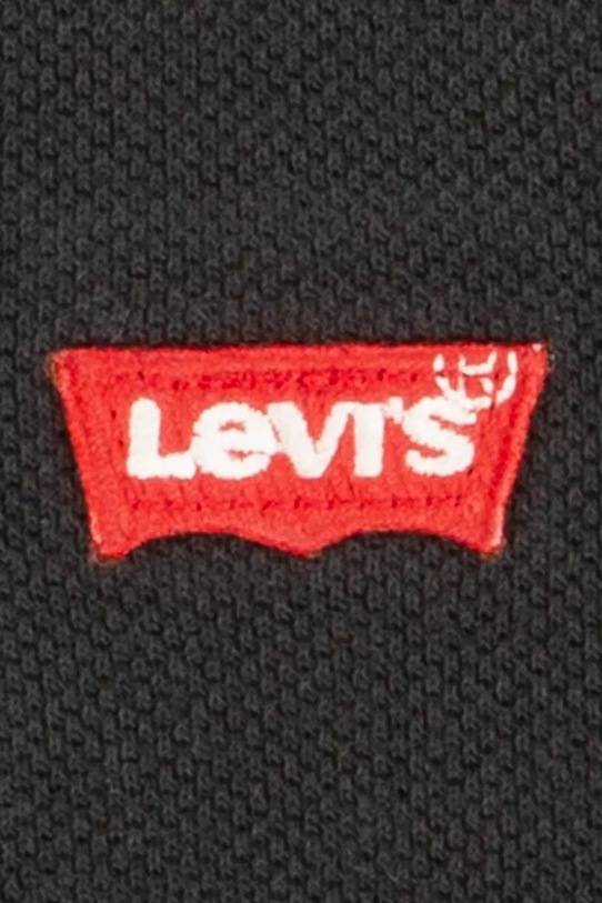 Detská bavlnená polokošeľa Levi's BACK NECK TAPE POLO čierna 9EA893