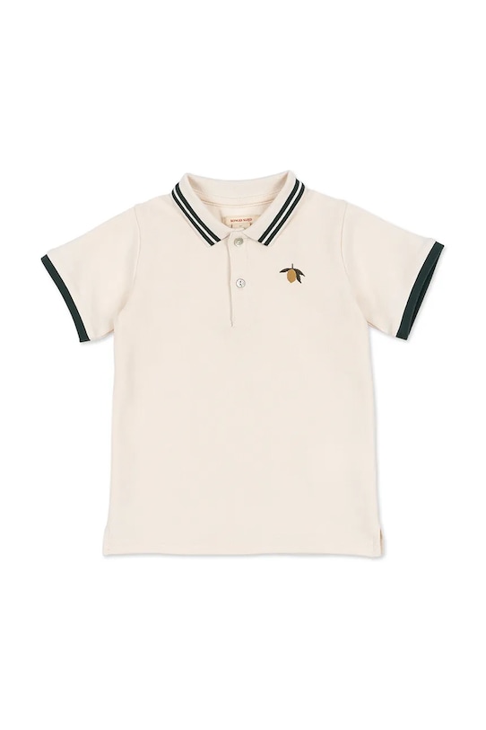 Dětská bavlněná polokošile Konges Sløjd FLORIAN POLO SHIRT GOTS KS102412 béžová SS25