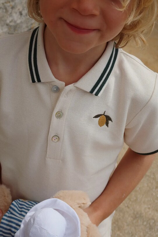 Dětská bavlněná polokošile Konges Sløjd FLORIAN POLO SHIRT GOTS KS102412