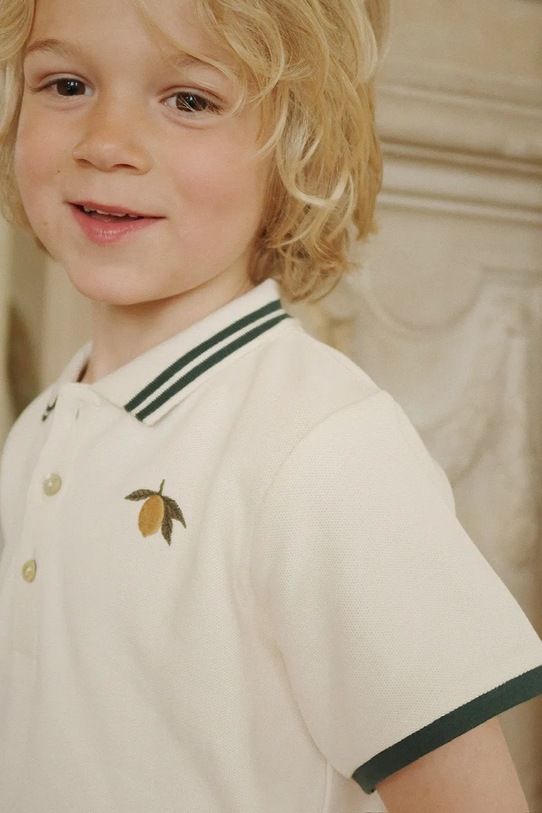 Dětská bavlněná polokošile Konges Sløjd FLORIAN POLO SHIRT GOTS KS102412
