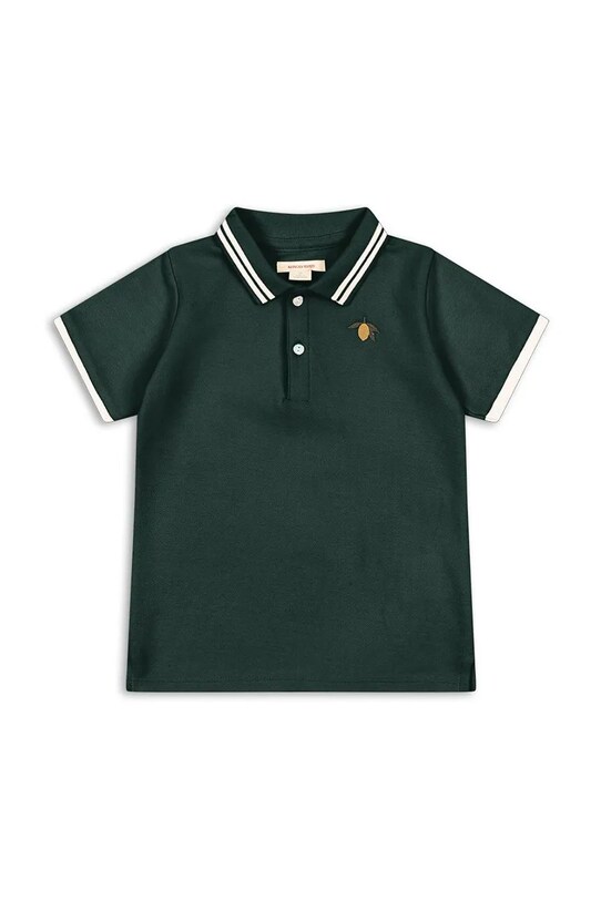 Konges Sløjd polo FLORIAN POLO SHIRT GOTS z kołnierzykiem zielony KS103304