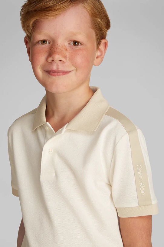 Calvin Klein Jeans tricou polo copii IB0IB02485.PPYA bej