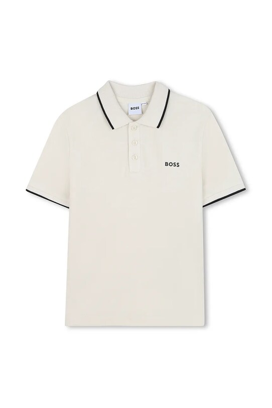 Detská bavlnená polokošeľa BOSS bavlna béžová J52011.114.150