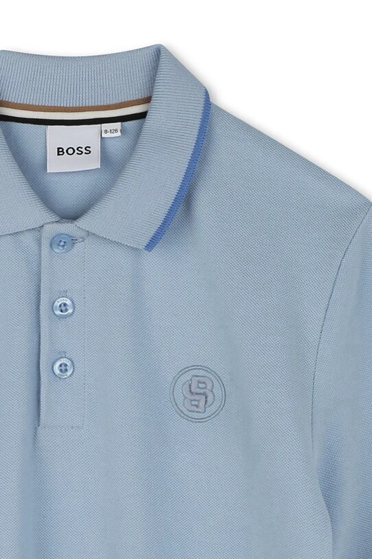 Dečki Otroški bombažen polo BOSS J52012.102.108 modra
