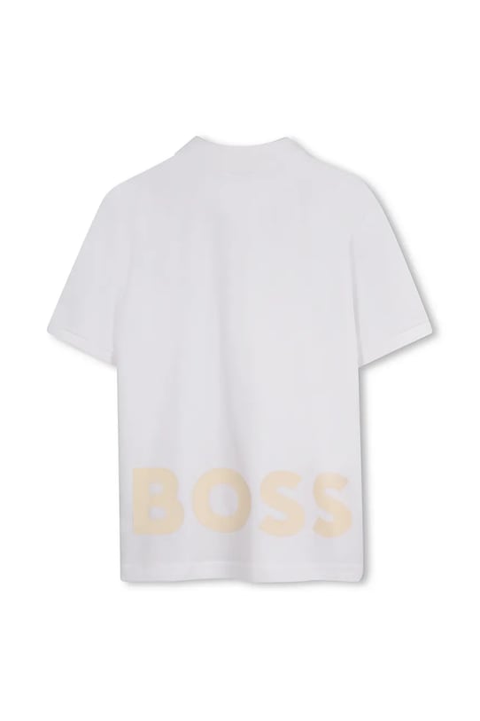 BOSS polo bawełniane dziecięce J52014.102.108 biały SS25