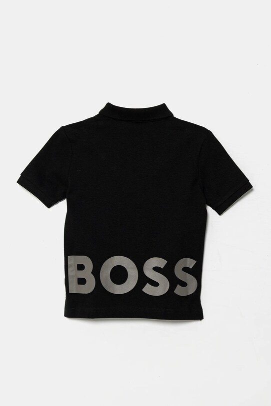Дитяче бавовняне поло BOSS J52014.114.150 чорний SS25