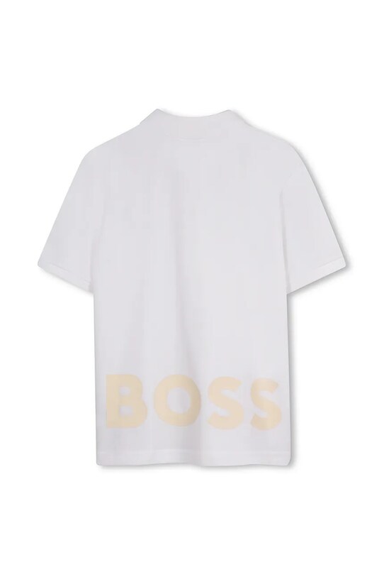 Детское хлопковое поло BOSS J52014.162.174 белый SS25