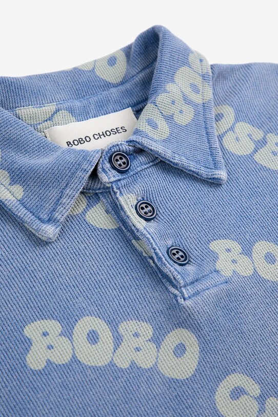 CHLAPEC Dětská bavlněná polokošile Bobo Choses Wavy 125AC018 modrá