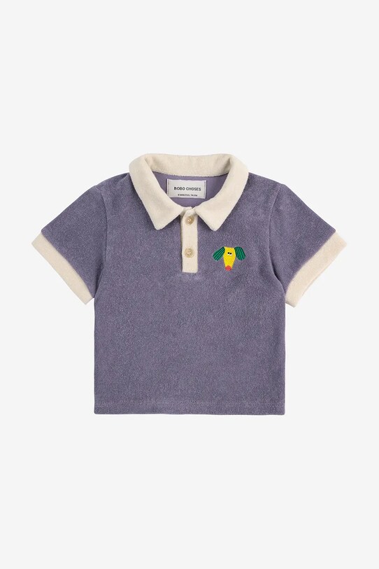 Bobo Choses polo niemowlęce Happy Dog 125AB016 niebieski SS25