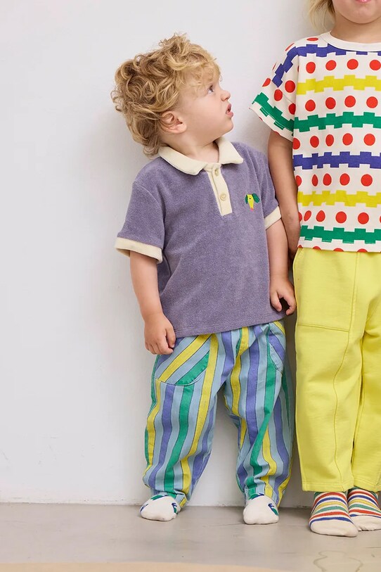 Bobo Choses polo niemowlęce Happy Dog 125AB016 niebieski