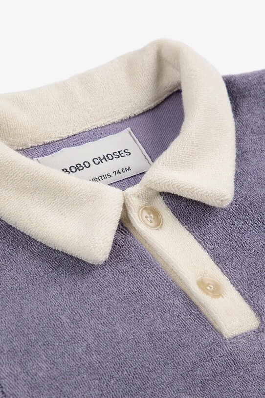Bobo Choses polo niemowlęce Happy Dog niebieski 125AB016