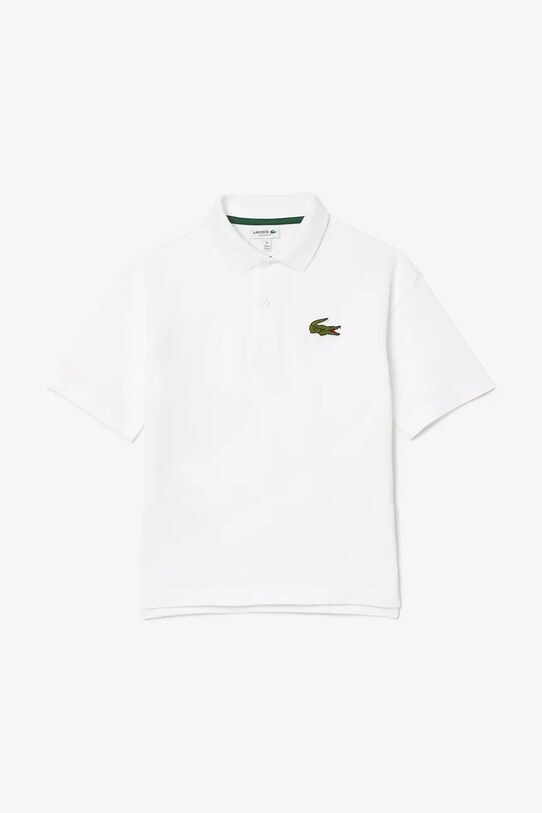 Dětská bavlněná polokošile Lacoste PJ2482 bílá SS25