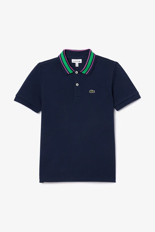 Παιδικά βαμβακερά μπλουζάκια πόλο Lacoste βαμβάκι σκούρο μπλε PJ8402