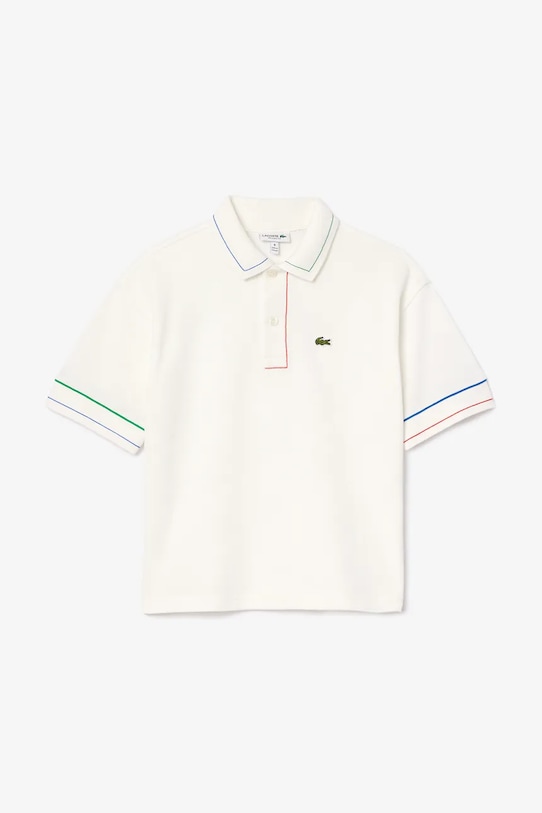 Pamučna polo majica Lacoste bez uzorka bež PJ8428