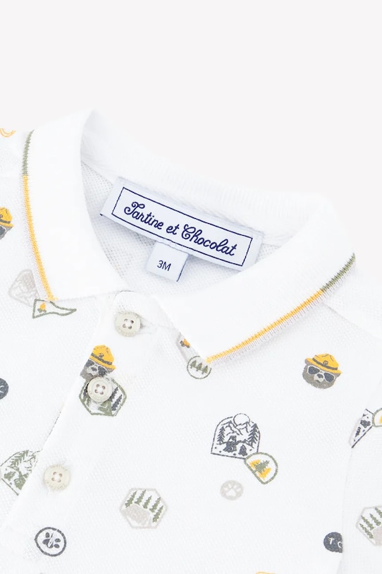 Chlapec Detská bavlnená polokošeľa Tartine et Chocolat CA11121.80.94 biela