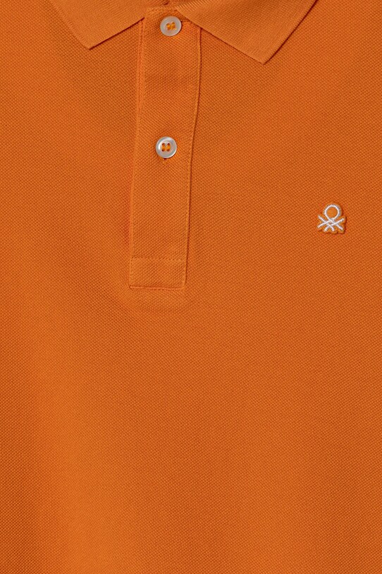Băieți United Colors of Benetton tricouri polo din bumbac pentru copii 3089C300Q.G.Reproposed portocaliu