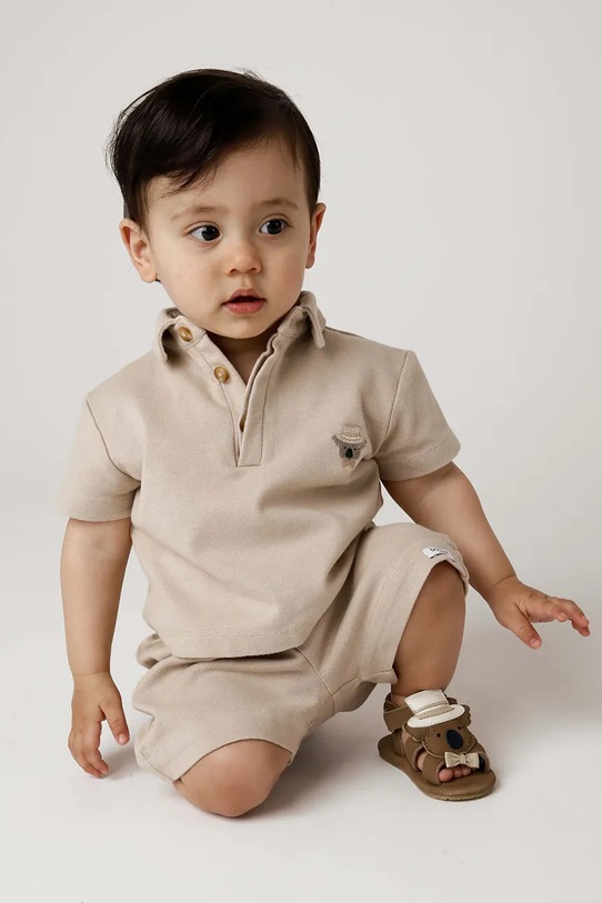 Donsje gyerek pamut póló Wouti Shirt Groom 4098701.98.128 bézs
