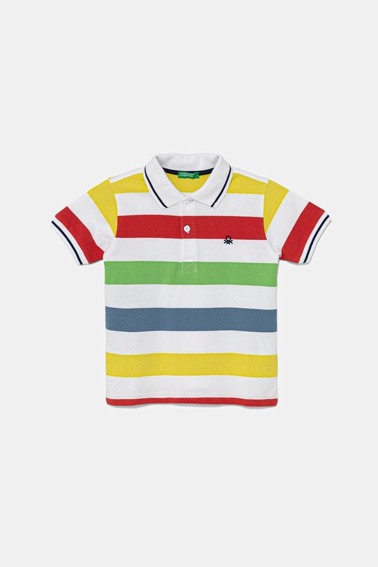 United Colors of Benetton tricouri polo din bumbac pentru copii fixat alb 39QAG300V.P.Seasonal