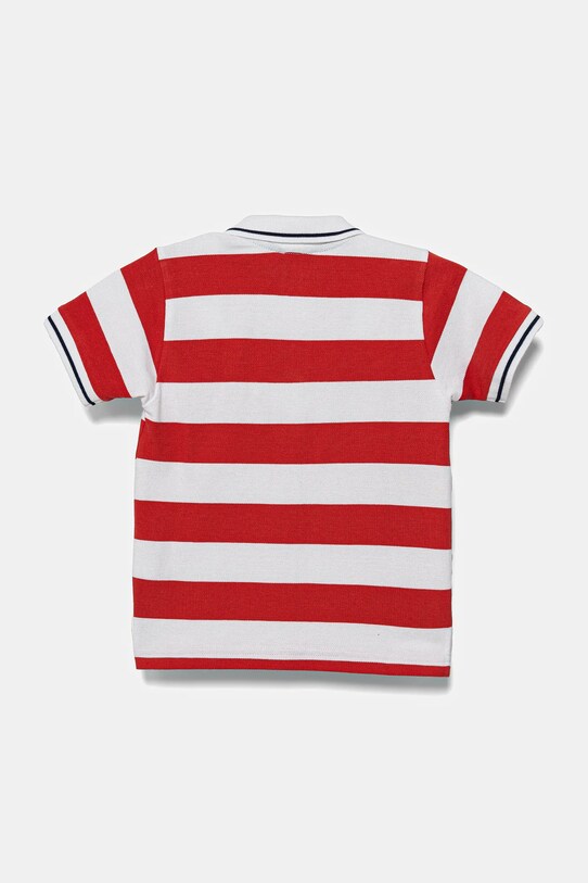 Otroški bombažen polo United Colors of Benetton 39QAG300V.P.Seasonal rdeča SS25