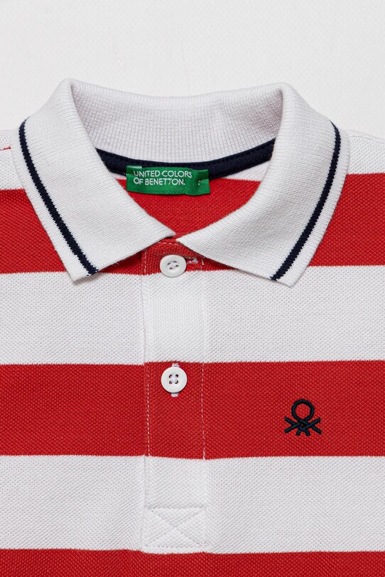 Dečki Otroški bombažen polo United Colors of Benetton 39QAG300V.P.Seasonal rdeča