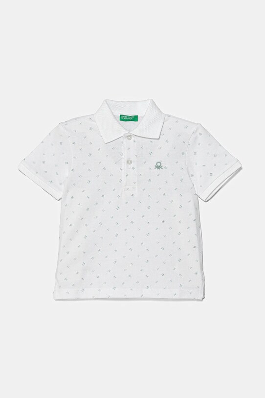 Detská bavlnená polokošeľa United Colors of Benetton bavlna biela 3H35G300X.P.Seasonal