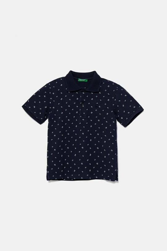 United Colors of Benetton tricouri polo din bumbac pentru copii cu modele bleumarin 3H35G300X.P.Seasonal