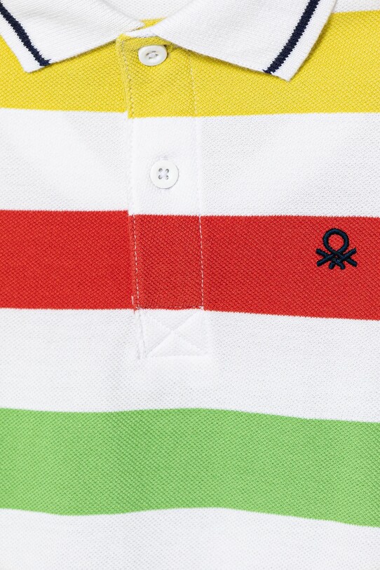 Chlapec Detská bavlnená polokošeľa United Colors of Benetton 39QAC301T.G.Seasonal biela