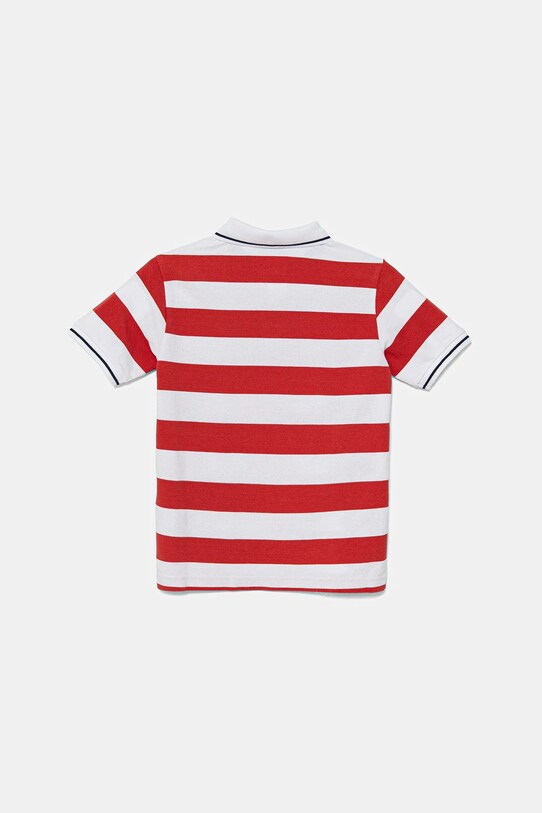 Otroški bombažen polo United Colors of Benetton 39QAC301T.G.Seasonal rdeča SS25