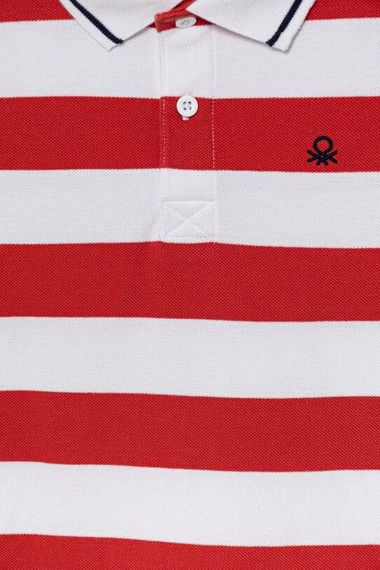 Dečki Otroški bombažen polo United Colors of Benetton 39QAC301T.G.Seasonal rdeča