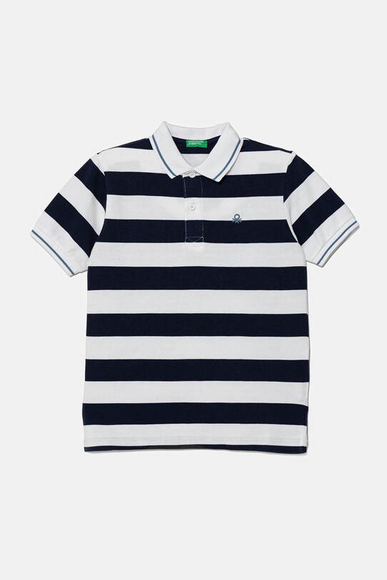 Детское хлопковое поло United Colors of Benetton хлопок тёмно-синий 39QAC301T.G.Seasonal