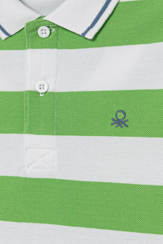Băieți United Colors of Benetton tricouri polo din bumbac pentru copii 39QAC301T.G.Seasonal verde