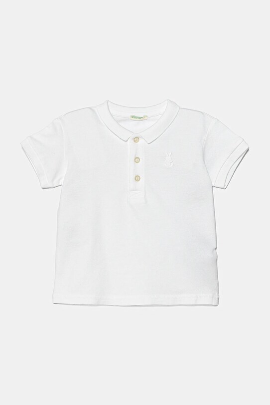 Detské pólo United Colors of Benetton s elastanom biela 3WG9A3007.W.Seasonal