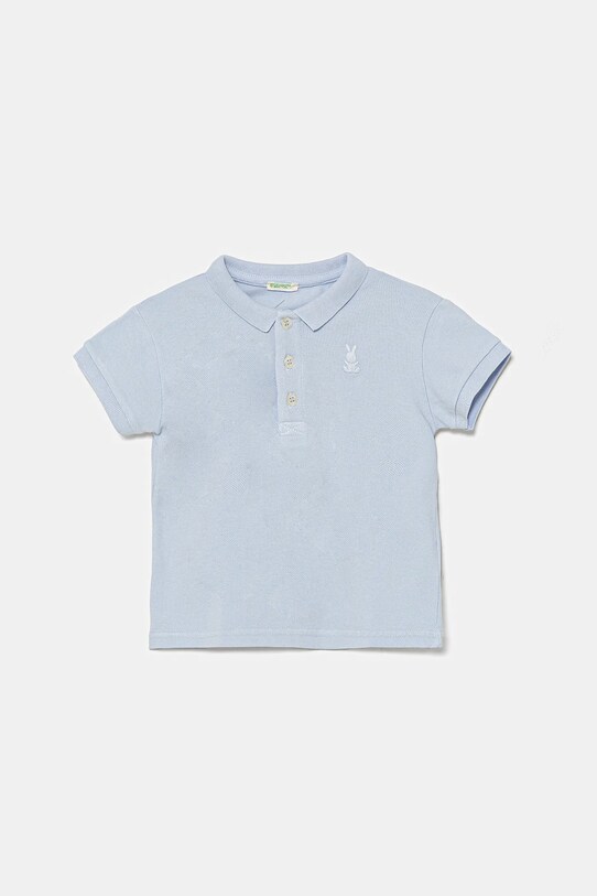 Otroški polo United Colors of Benetton Z elastanom modra 3WG9A3007.W.Seasonal