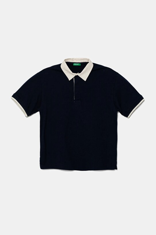 Хлопковое поло United Colors of Benetton хлопок тёмно-синий 3MI5C301U.G.Seasonal