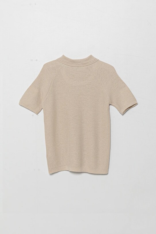 United Colors of Benetton polo din amestec de in pentru copii 104NC3005.G.Seasonal bej SS25