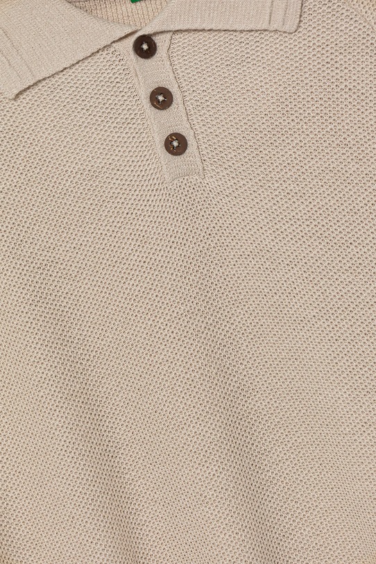 Αγορίστικα Παιδικό πόλο από λινό ύφασμα United Colors of Benetton 104NC3005.G.Seasonal μπεζ
