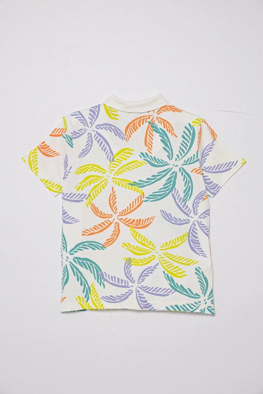 Detská bavlnená polokošeľa United Colors of Benetton 36Y4C301W.G.Seasonal biela SS25
