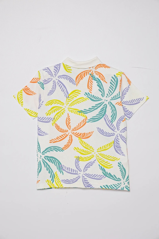 Παιδικά βαμβακερά μπλουζάκια πόλο United Colors of Benetton 36Y4C301W.G.Seasonal λευκό SS25