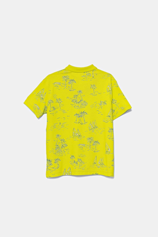 United Colors of Benetton tricouri polo din bumbac pentru copii 36Y4C301W.G.Seasonal galben SS25